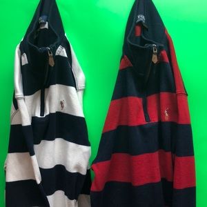 “Double Trouble” striped Ralph Lauren Zip-ups